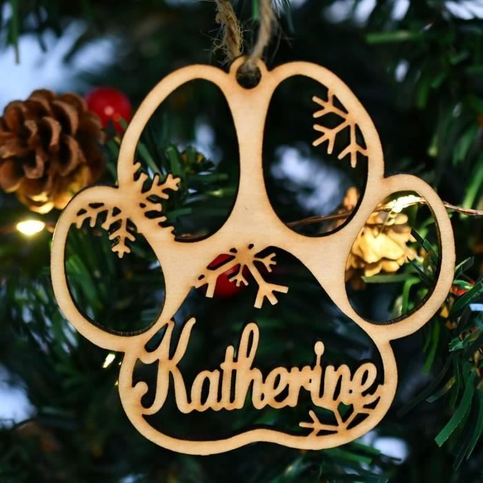 Ornement De Noël Personnalisé En Bois - Décoration Famille Avec Prénoms, Boule De Noël Personnalisée