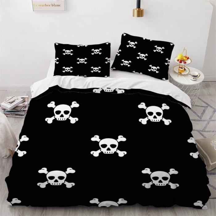 Parure De Lit Halloween Citrouille 3D - 240x260 Cm + 2 Taies, Microfibre Coton Réversible, Lavable Machine, Pour Adulte Et Enfant