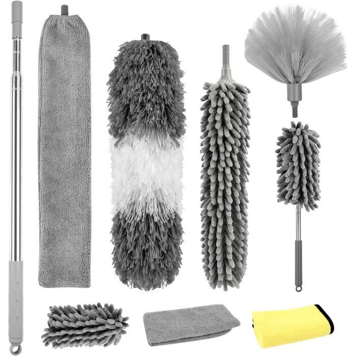 Plumeau Télescopique, Plumeau Toile D'araignée Poussière, Tete De Loup 250cm Tete Pliable Lavable 86354811