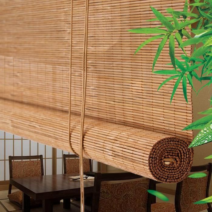 Store en bambou,Rideau De Roseau Naturel Store en Bambou  Exterieur,Carbonisation Rideau de Roseau Pare-Soleil,Décoration de Levage  Vertical,Personnalisable,pour Intérieur/Extérieur : : Cuisine et  Maison