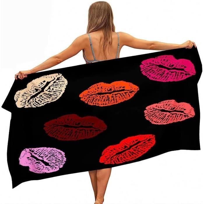 Serviette De Plage Microfibre 70x150 Cm - Séchage Rapide, Absorbante, Motif Musique - Voyage, Sport