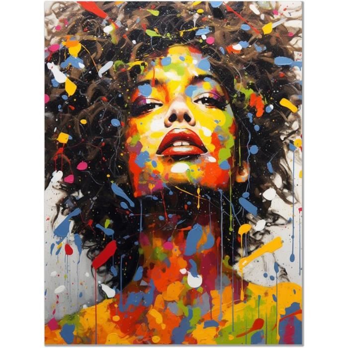 Affiche Déco Murale 61x91cm - Portrait Femme Afro-Américaine - Art Moderne - ARTTOR