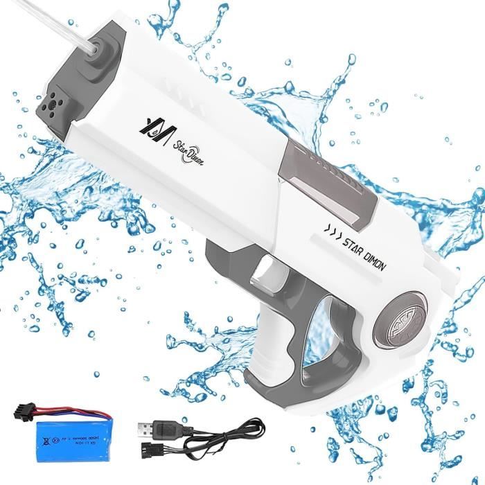 Pistolet à Eau Électrique Rechargeable - Portée 8-10m, 350ml, Automatique