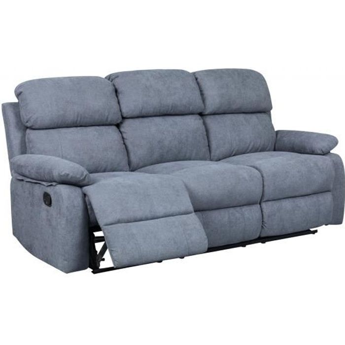 Canapé relax 3 places en tissu gris foncé - Achat / Vente ...