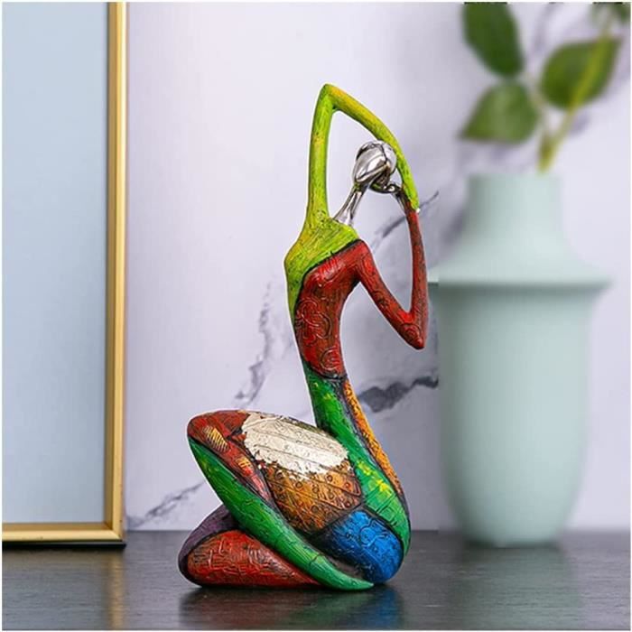 Statue Decoration Interieur Design, Sculpture en Resine Multicolore