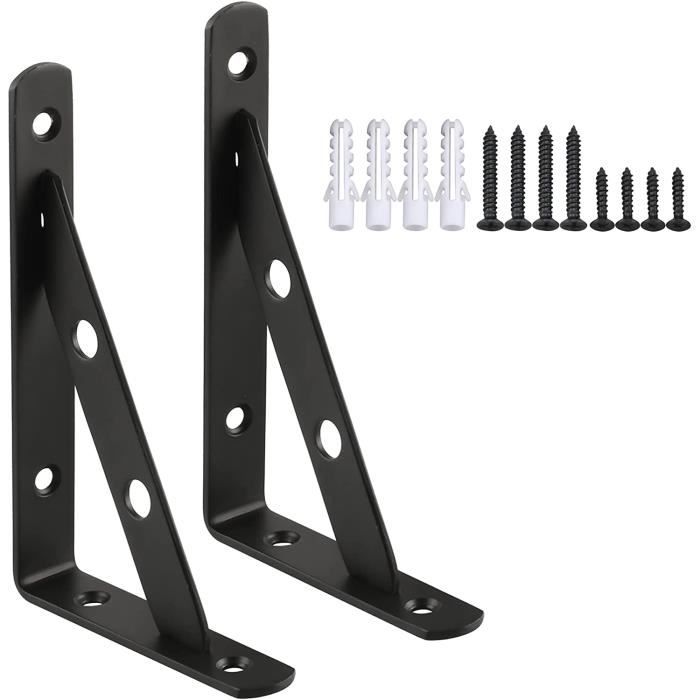 Support D'étagère Murale En Angle - Console Lourde Charge 80kg, Acier, Design Moderne