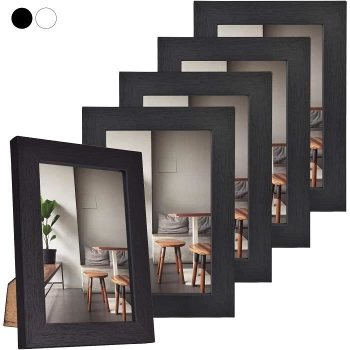 Lot de 12 cadres photo de 15,2 x 10,2 cm, beige et blanc vieilli, grain
