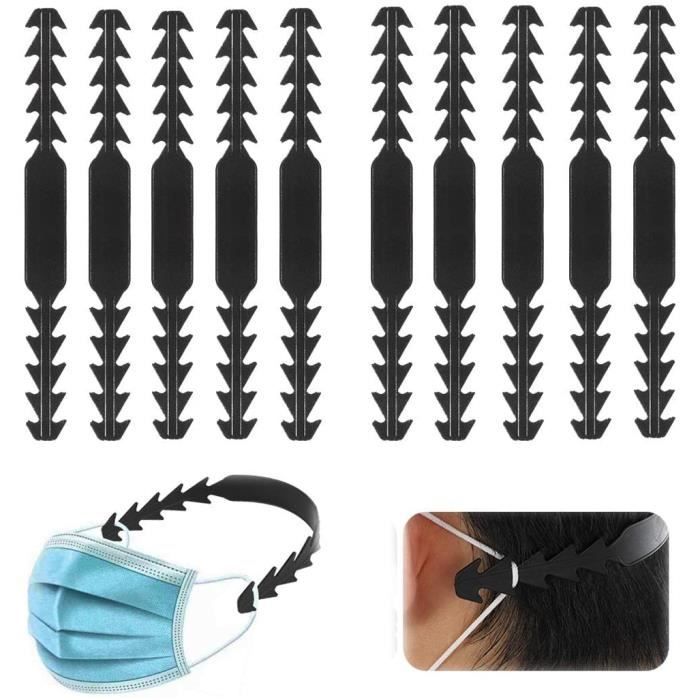 10pcs Extenseur De Masque Boucle De Sangle Oreilles Anti Coups Boucle Antiderapante Sangle En Reglable Noir 10pcs Extenseur De Masque Boucle De Sangle Oreilles Anti Coups Boucle Antiderapante Sangle En Reglable Noir