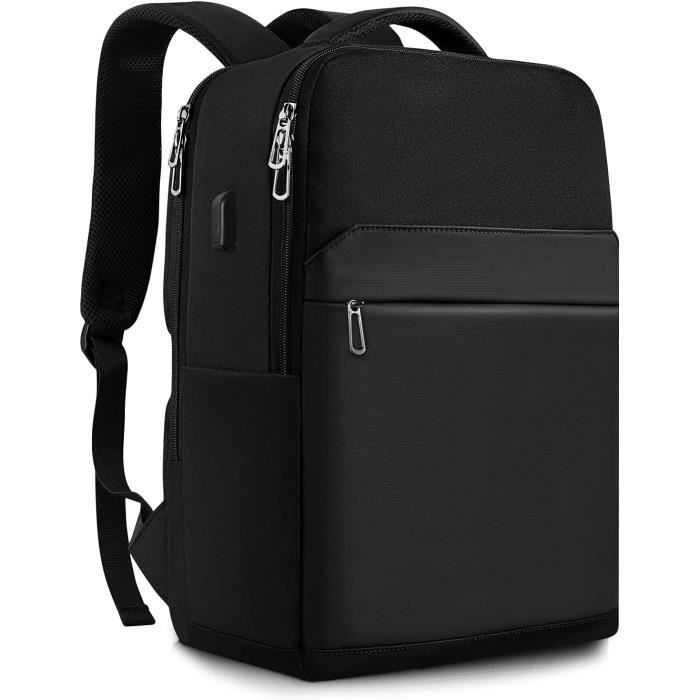 Sac à Dos Cuir PU USB Pour Homme - DIDA BEAR - Ordinateur Portable 15" - Marron/noir