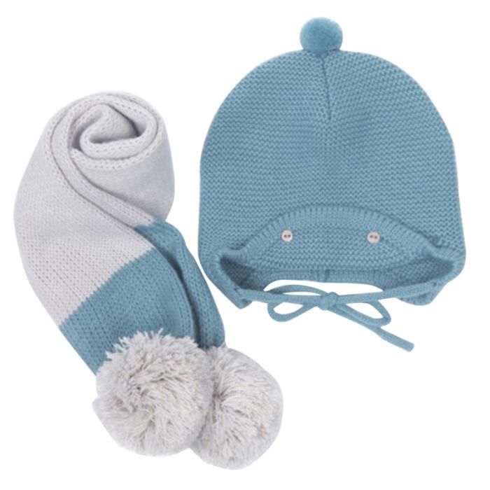2pc Bebe Bonnet Et Echarpe En Laine Ensemble Portable Chaud Tricote Automne Pour Tout Petits Echarpe Foulard Cheche Snood Cdiscount Pret A Porter
