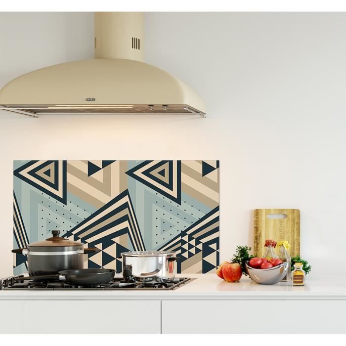 Credence De Cuisine Adhesive En Panneau Composite Aluminium Motif Geometrique Triangle L 90 X H 50 Cm Achat Vente Credence Credence De Cusine Motif Cdiscount