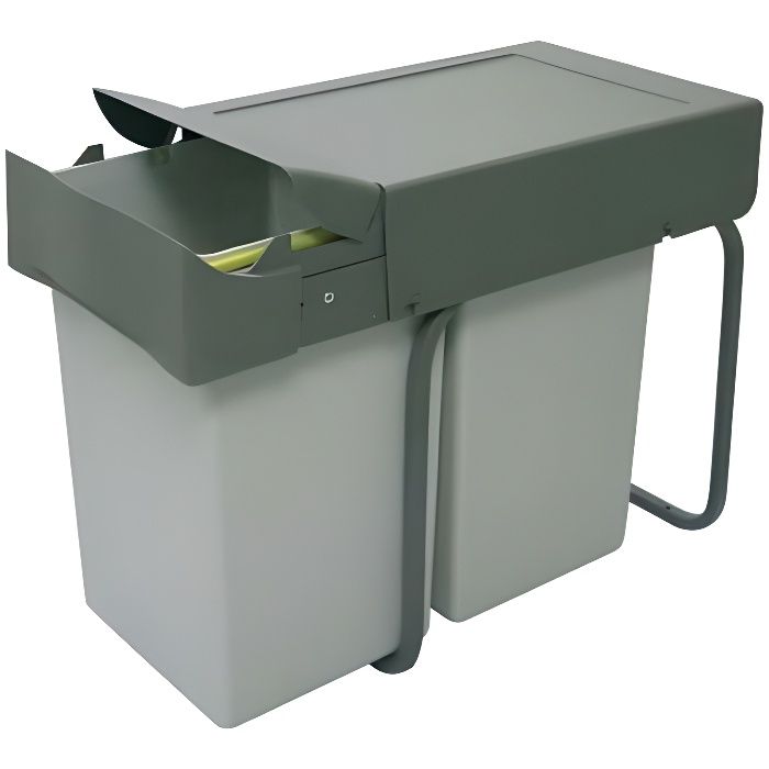 poubelle de cuisine coulissante 2 bacs 28 l gollinucci cdiscount au quotidien