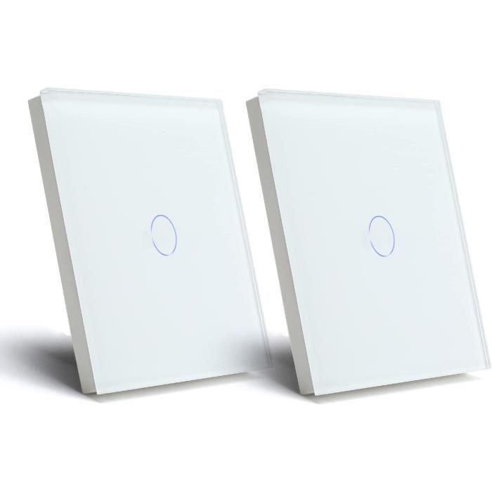 Interrupteur Mural Connecté WiFi Tactile - 1 Gang 1 Voie - Blanc - Neuf