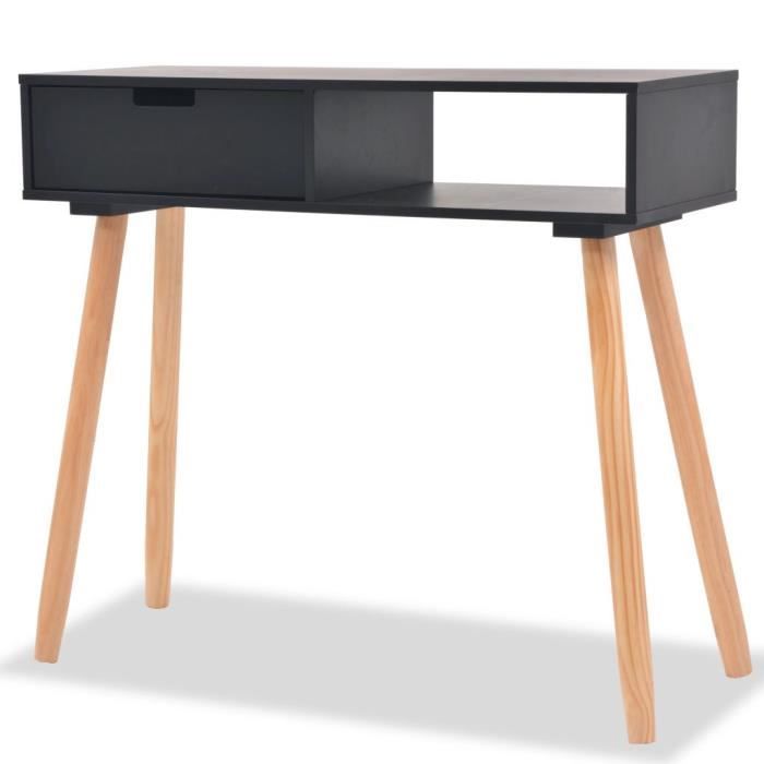 Table Console Bureau Petit Bureau Table D Entree Table D Appoint Industriel Bois De Pin Massif 80 X 30 X 72 Cm Noir Achat Vente Console Table Console Bureau Petit Soldes