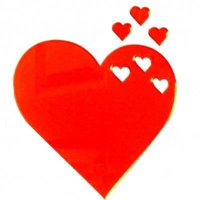 Coeurs Rouges Sur Coeur Miroir Acrylique 40 Cm X 35 Cm Achat Vente Miroir Soldes Cdiscount