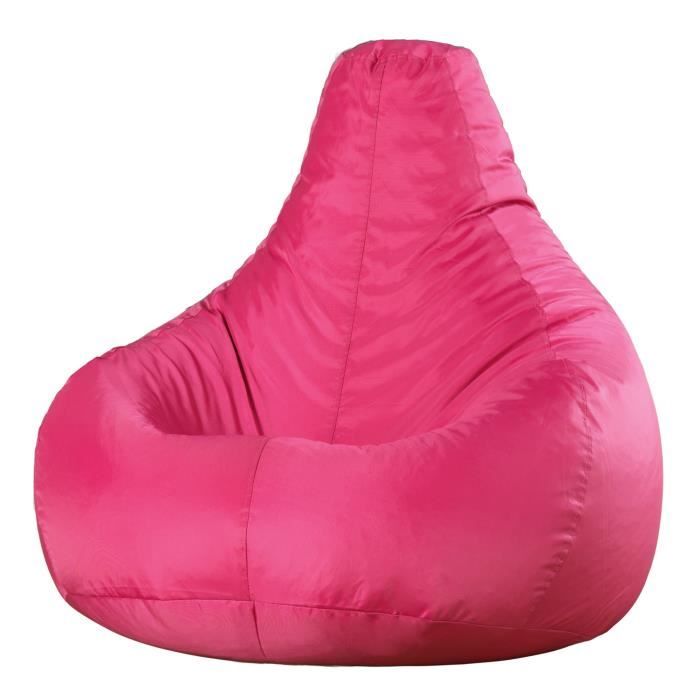 pouf fauteuil recliner - veeva - tissu textile - résistant à l'eau - rose