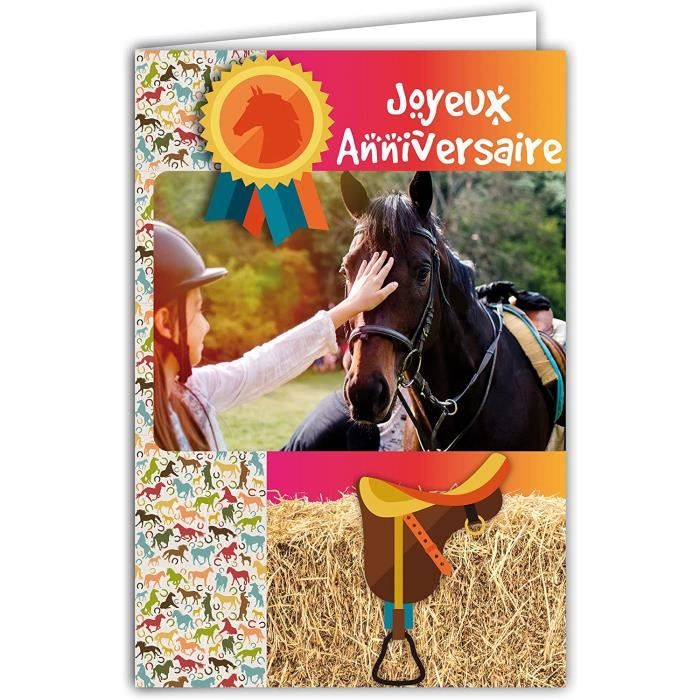 Afie Carte Joyeux Anniversaire Chevaux Animaux Cavaliere Equitation Cocarde Championne Selle Avec Enveloppe Blanche Fo 7 Cdiscount Beaux Arts Et Loisirs Creatifs