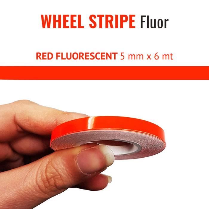 Bandes Adhésives Triple Ligne 50mm X 10m - Vinyle Rouge Pour Voiture, Moto Et DIY