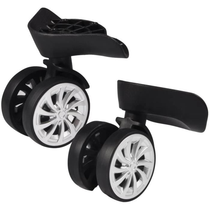 Roues De Remplacement Pour Valise - 2 Pièces Universelles En PVC Noir, Pivotantes 360° - Pour Réparer Bagages, Trolleys, Caisses
