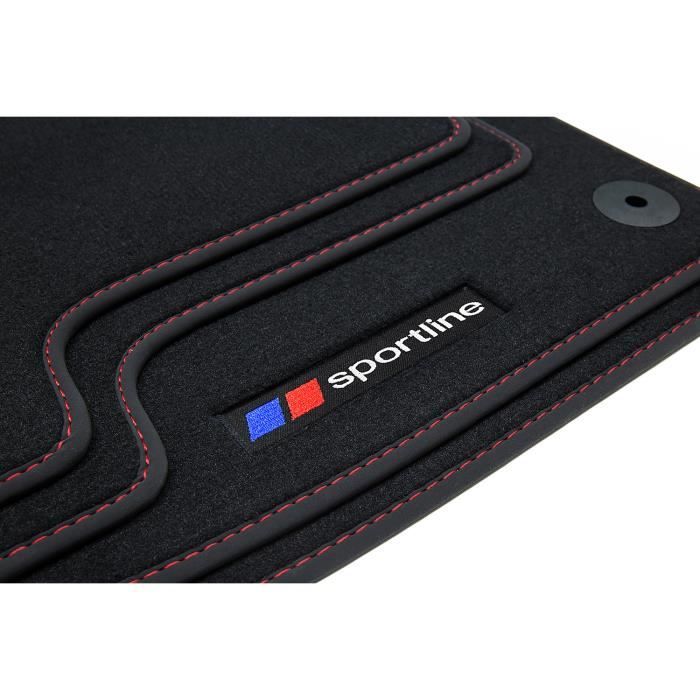 Tapis de sol Sportline adapté pour BMW Série 1 E81/ E88 [Rouge]