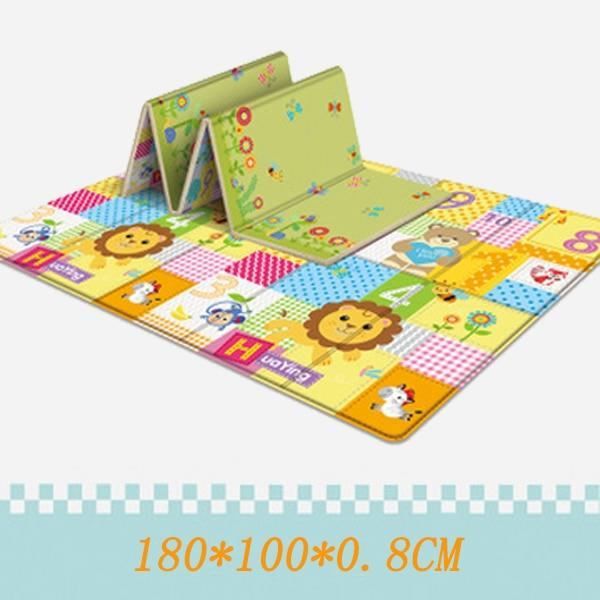 Tapis De Jeu Bébé 180x100cm - Mousse épaisse Antidérapante Et Imperméable | Reversible Avec Motifs Animaux