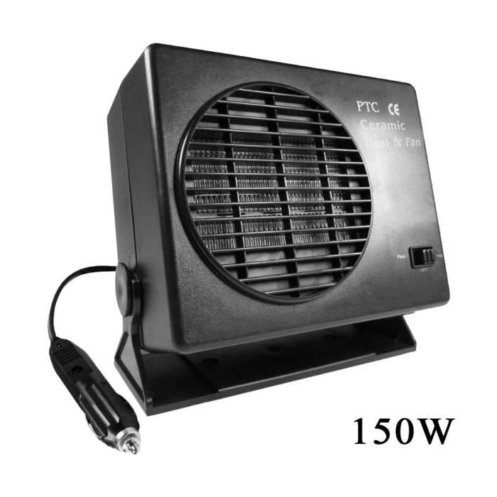 Chauffage Voiture 12V/24V - Ventilateur Chauffant Et Dégivreur Portable - Pour Voiture, Camping-car, SUV, Scooter - Or Noir/Argent Noir - 5