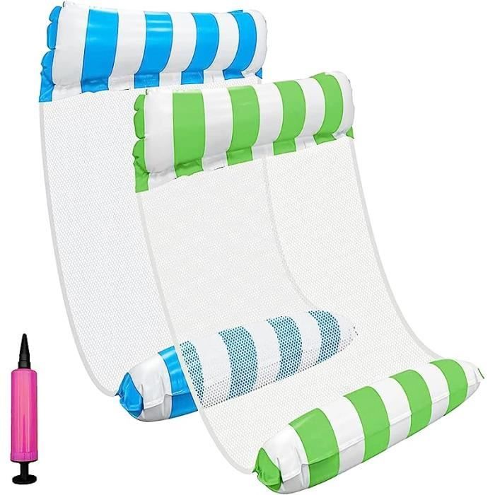 Hamac Flottant Gonflable 4-en-1 Pour Piscine – Relax, Chaise Longue Ou Bouée, Avec Pompe Manuelle Inclus