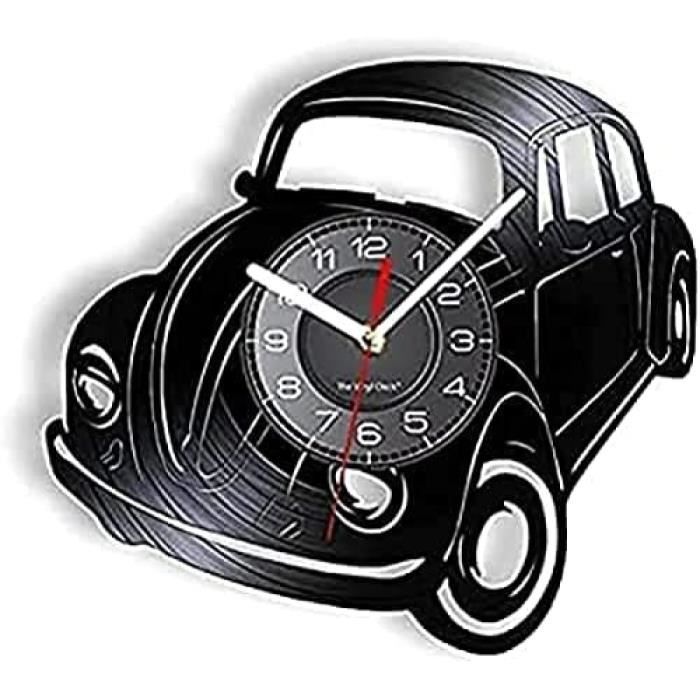 Horloge murale à piles silencieuse sans tic-tac auto classique rétro voiture  vintage vinyle - Cdiscount Maison
