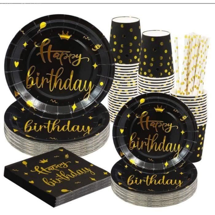 Vaisselle Jetable Fête 160 Pièces - Assiettes, Gobelets, Serviettes Biodégradables