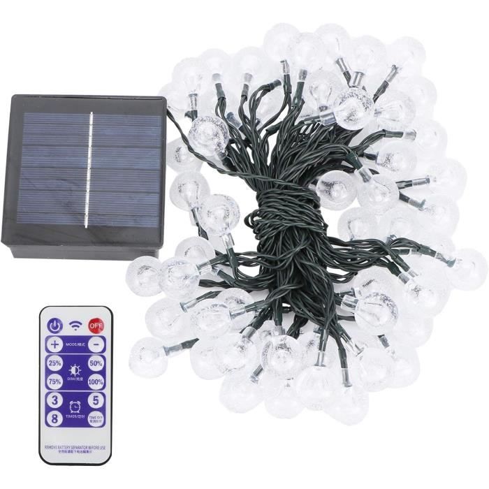 Brilagi - Guirlande solaire décorative LED BUBBLE 50 LEDs / 8 fonctions, 7 m, IP65, blanc chaud | Lu