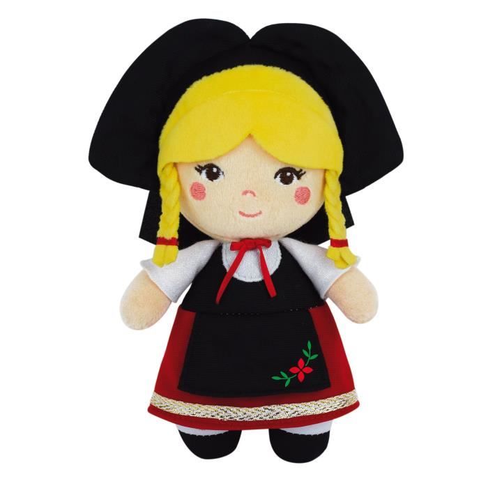 poupée du monde alsacienne - jemini - jemini poupees du monde alsacienne - 20 cm - fille - noir, jaune et rouge
