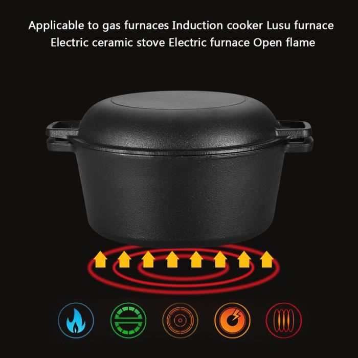 ARTHUR MARTIN Faitout Fonte Aluminium Avec Couvercle Tous Feux Dont