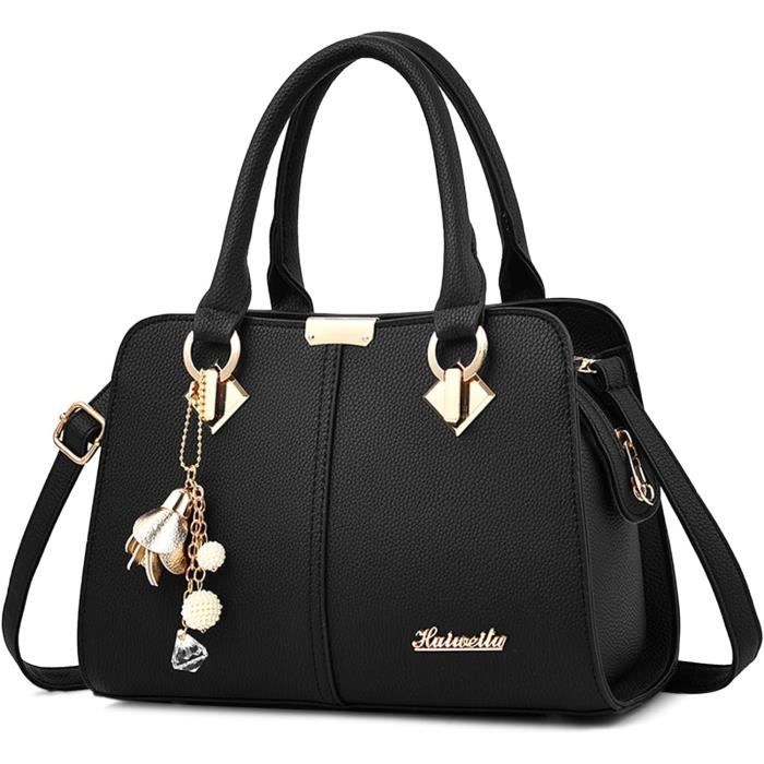 Sac à Main Femme Patchwork En Cuir PU - Bandoulière Amovible, 30x12x21 Cm - Fourre-tout élégant Pour Sortie
