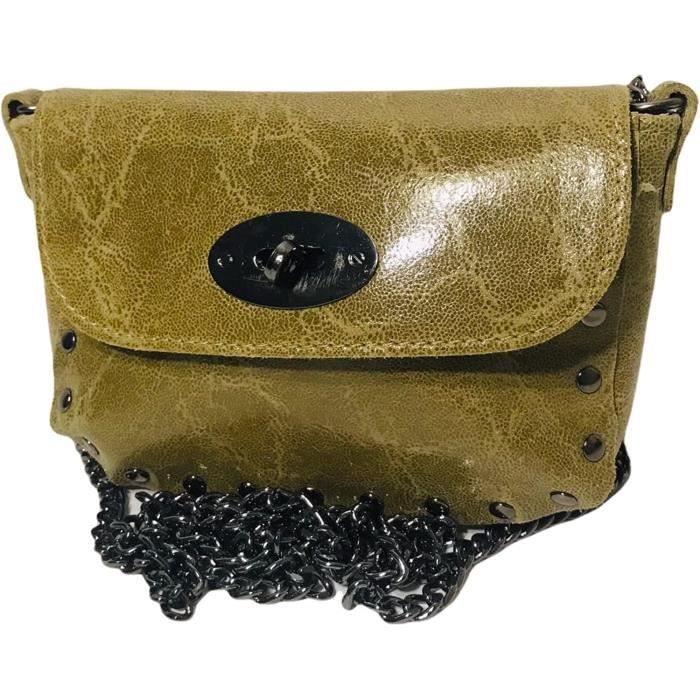 Aucuu Sac Bandoulière Femme Cuir Véritable - 3 Bretelles Interchangeables, Petit Format Élégant