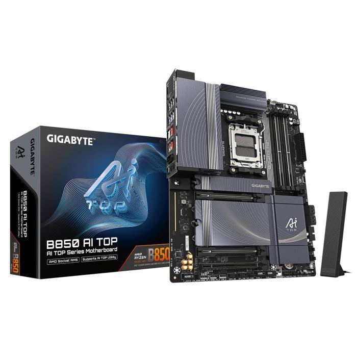Carte Mère – GIGABYTE – B850 AI TOP – Wi-Fi 7 – DDR5 – 16+2+2 VRM numériques