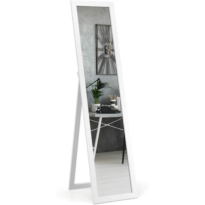 140 x 40 cm Beauty4U Grand miroir de sol rectangulaire avec cadre en alliage d'aluminium doré pour salon ou chambre à coucher 