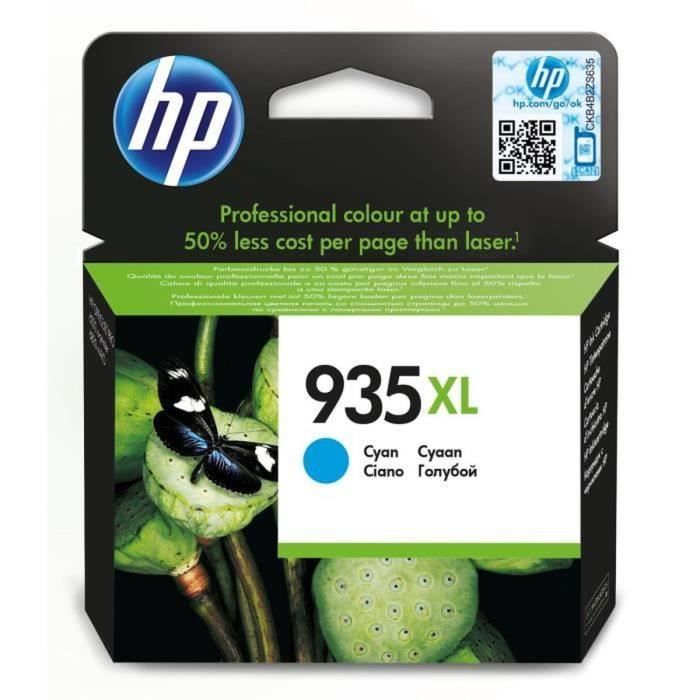 HP 935XL Cartouche dencre cyan grande capacité authentique (C2P24AE) pour HP OfficeJet 6230/6820/6830