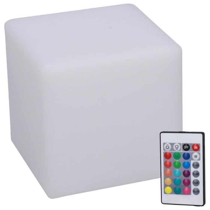 Cube Lumineux LED Extérieur Tectake - 16 Couleurs RGB, 5 Modes - 35x35x35 Cm - Neuf