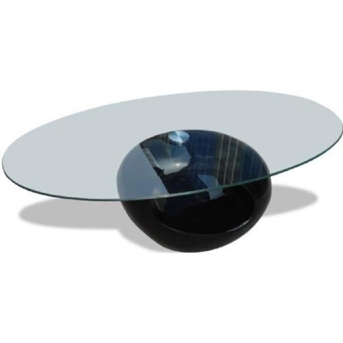 Table Basse En Verre Pied Noir Achat Vente Pas Cher