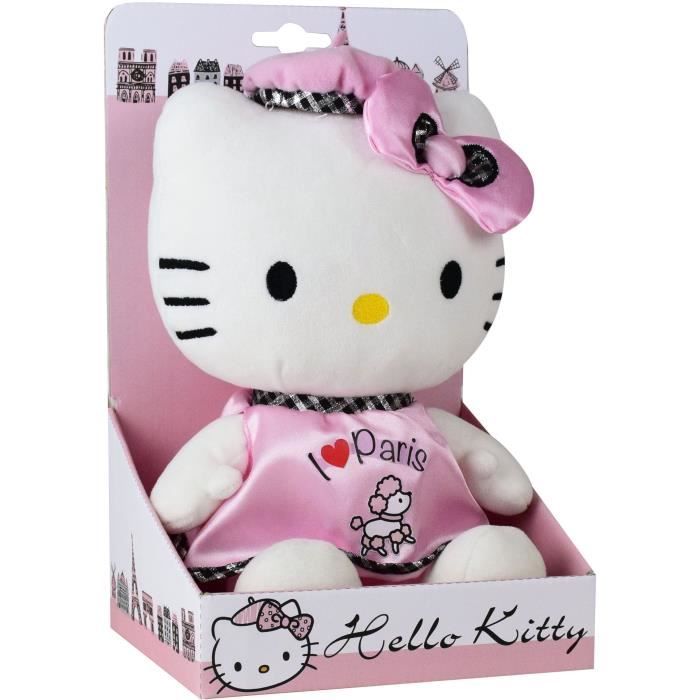 Jemini - Peluche HELLO KITTY +/- 27 CM - Animaux - Rue du Commerce