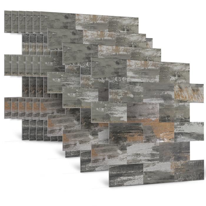 Lot 10 Autocollants Carrelage Cuisine 30x60 Cm – Crème De Couleur Gris Chas – Crédence, Dosseret, Salle De Bain, Déco Facile Et Imperméable