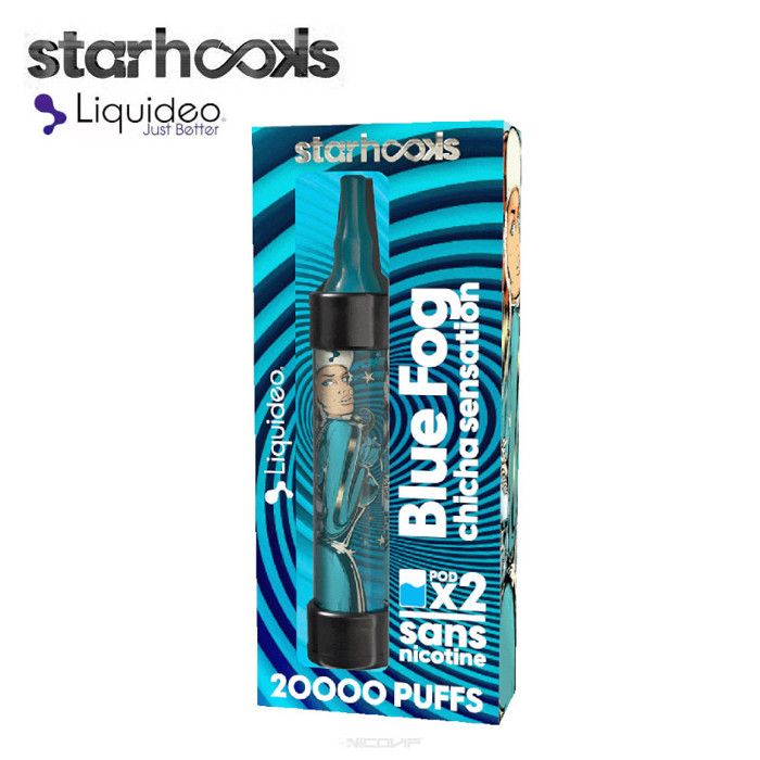 E cigarette Chicha Starhooks Liquideo starter Kit Blue Fog - sans nicotine 