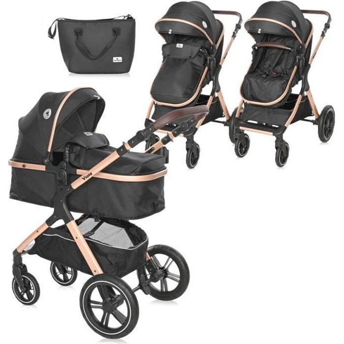 Poussette citadine compacte LORELLI Viola Face et dos route