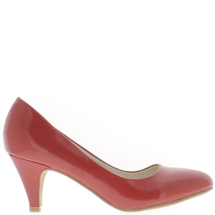escarpins rouge vernis petit talon