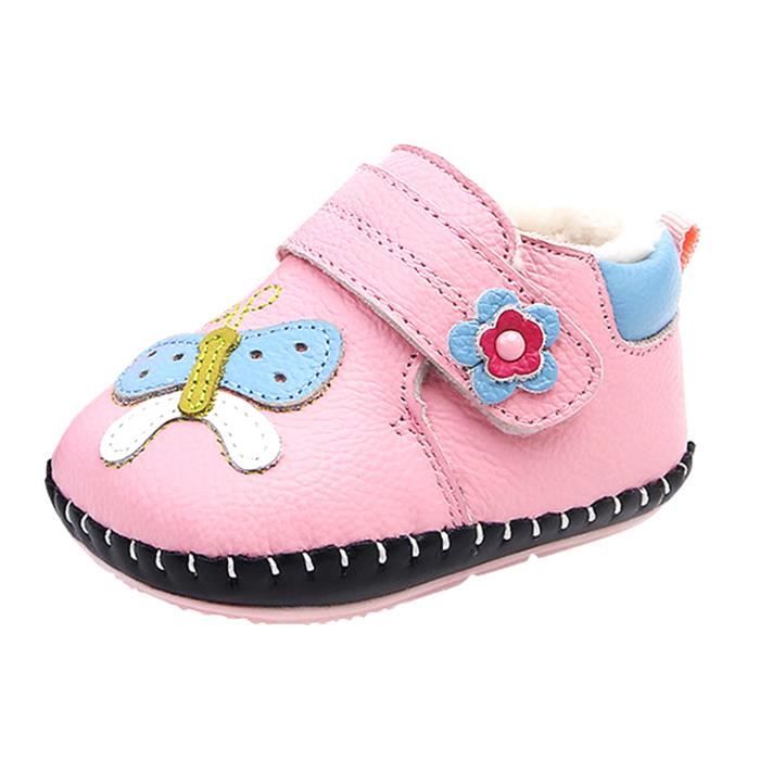 Chaussures Premier Pas Bebe Fille Chaussures Bebe Marche En Velours Antiderapant Rose Souple Chaud Rose Cdiscount