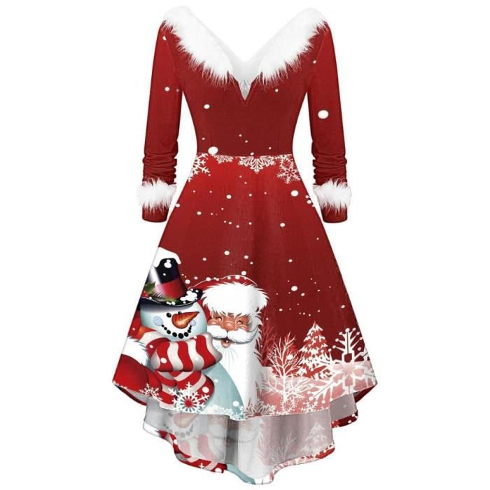 ROBE Robe No?�l Femme Robe Chic et Elegante de Cocktail Vintage Manches Longue col v mode sexy 