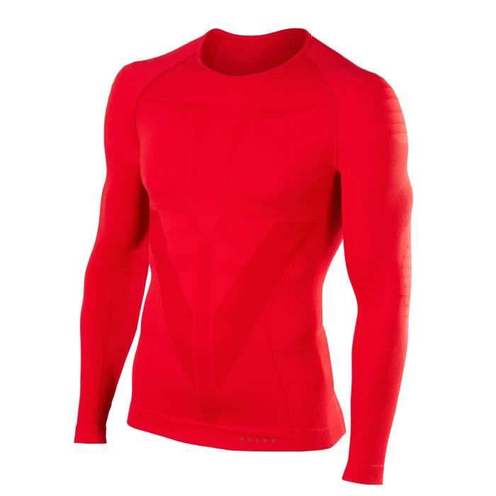 T-shirt manches longues Falke Warm - Rouge - Homme - Fitness - Respirant - 2XL