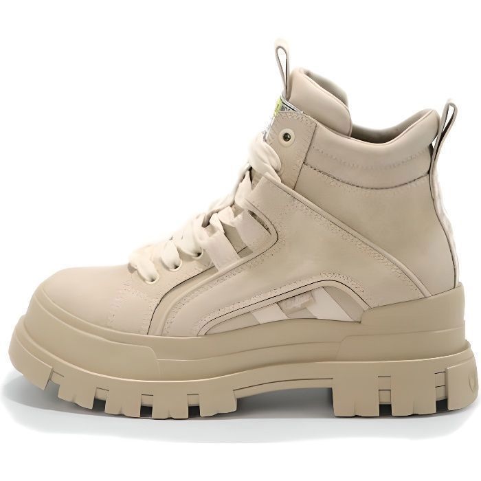 Buffalo Baskets En Cuir Beige Pour Femme