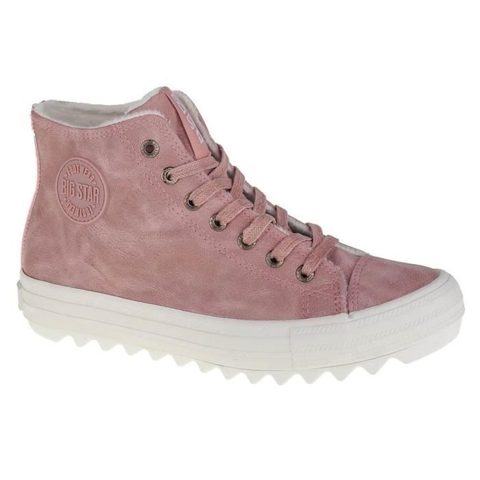 BIG STAR Baskets Big Star EE274113 Rose - Femme/Adulte - Lacets - Cuir - Plat