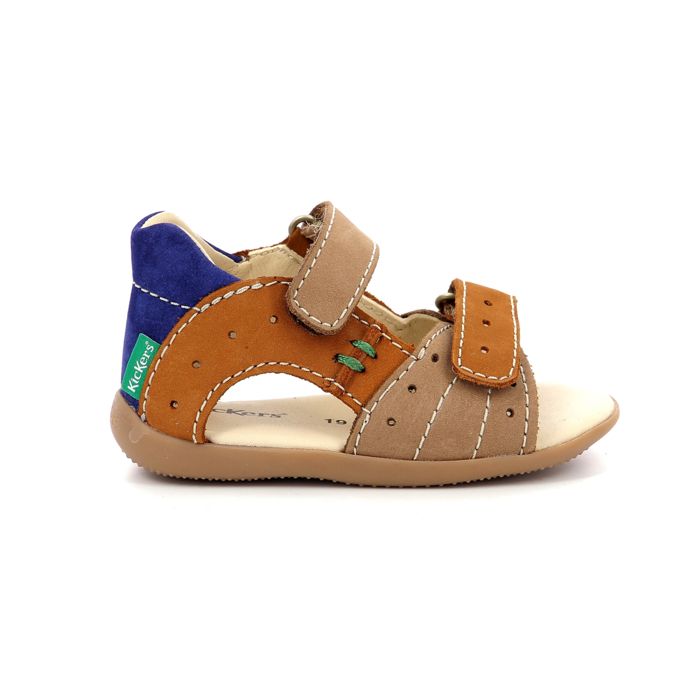 KICKERS Sandales Boping 2 argent Gar on Beige Cdiscount Chaussures